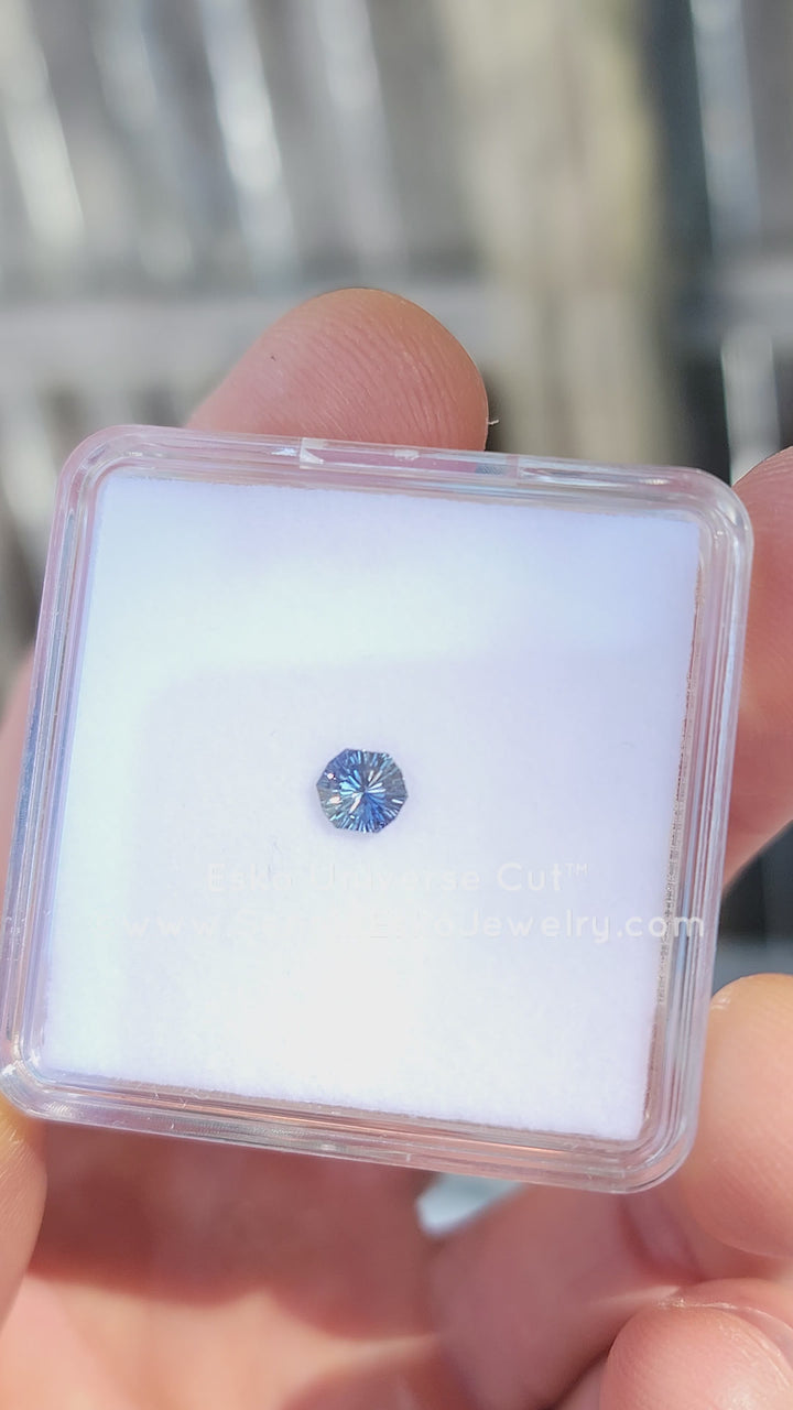0.58 Carat Blue/Silver Sapphire Octagon - 5.4x4.6mm - Esko Universe Cut ™