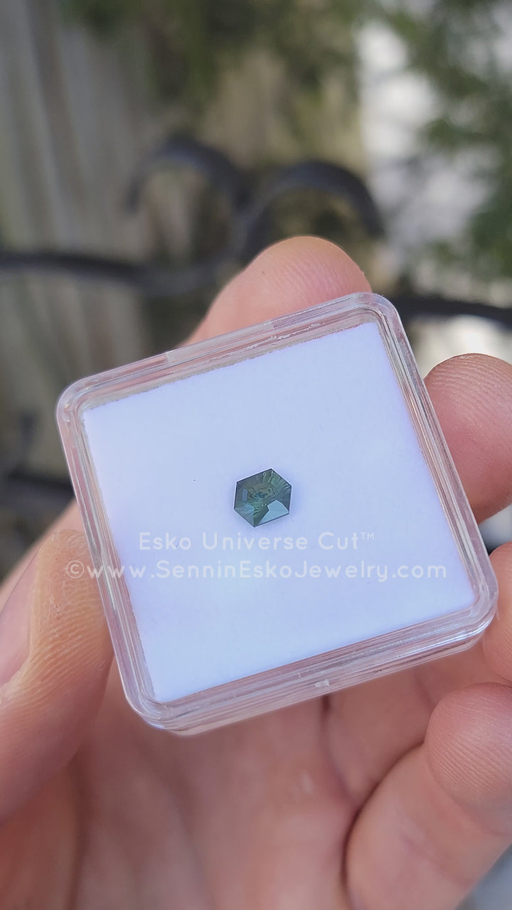 1.2 Carat Sleepy Green Sapphire Hexagon- 6.9x5.6mm - Esko Universe Cut ™