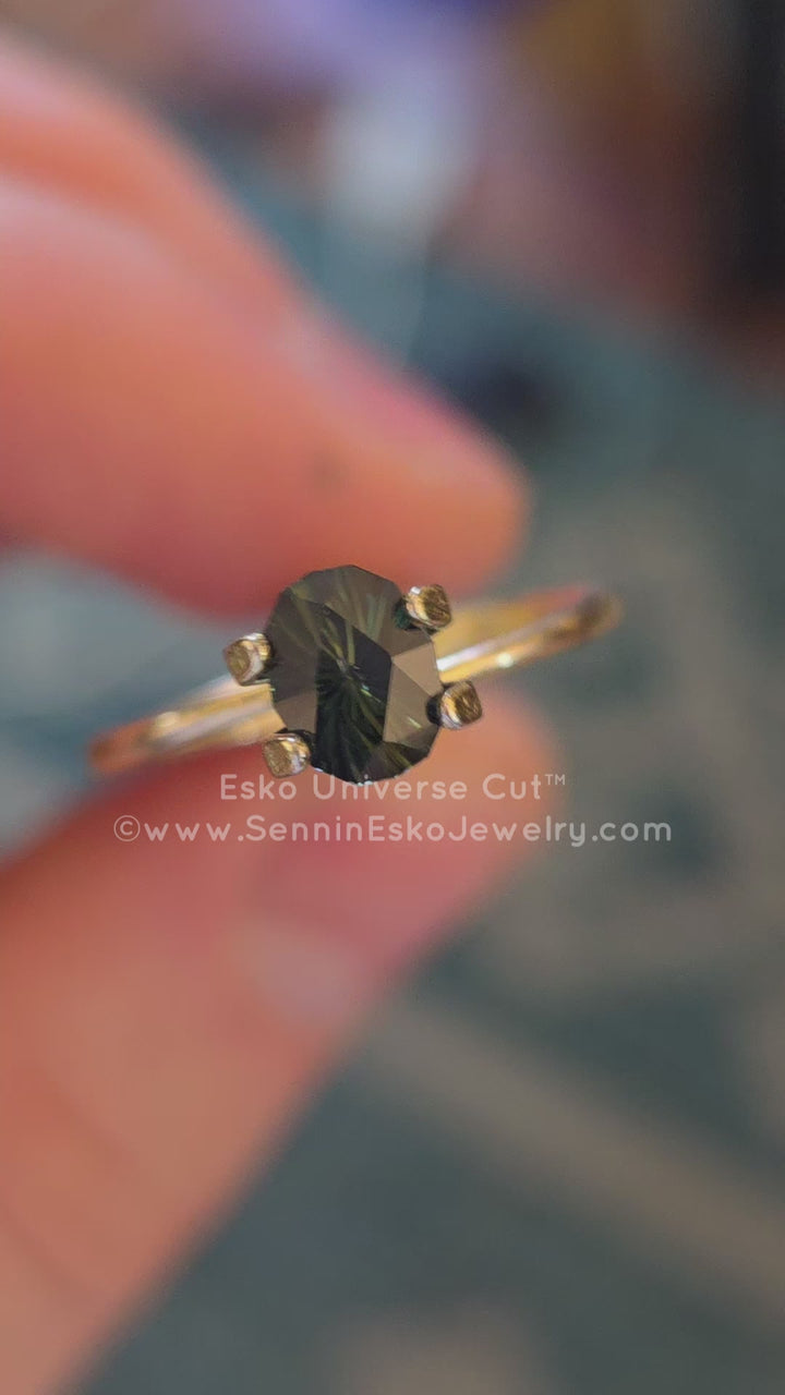 1.1 Carat Deep Blue Green Sapphire Oval - 6.8x5.2mm - Esko Universe Cut ™