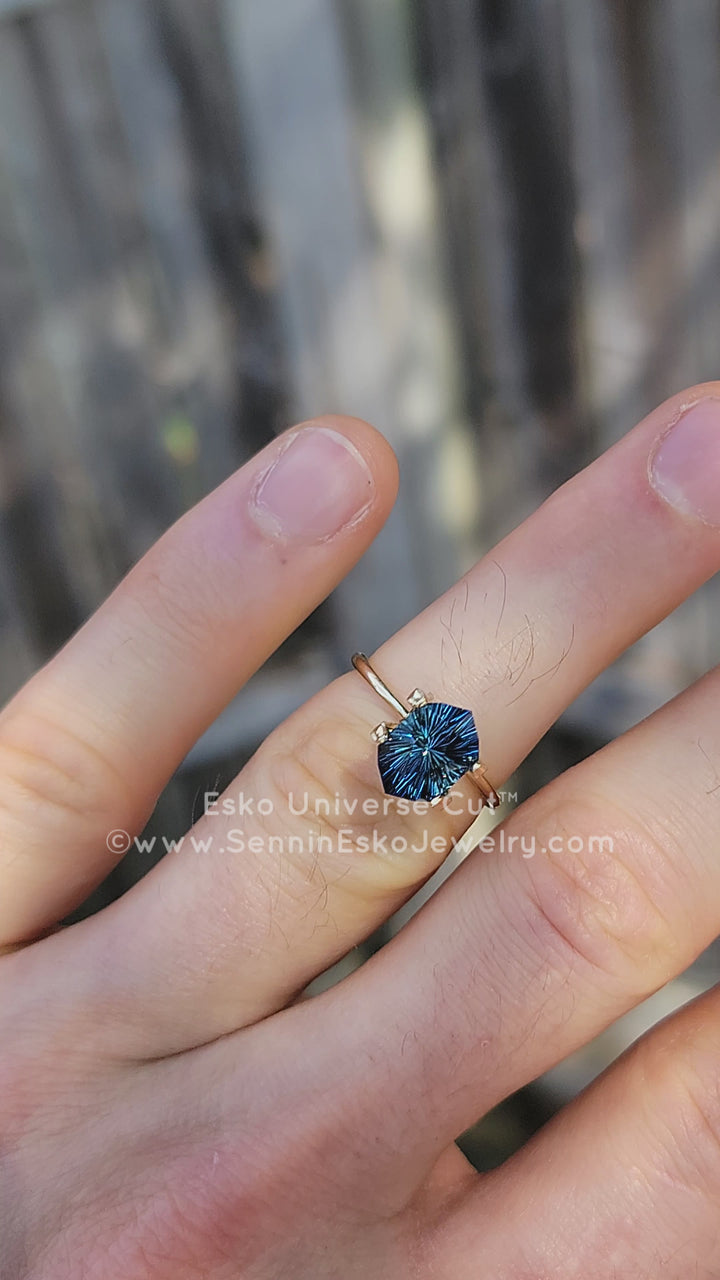 3.6 Carat Parti Sapphire Hexagonal Cushion - 6.1x4.2mm - Esko Universe Cut ™