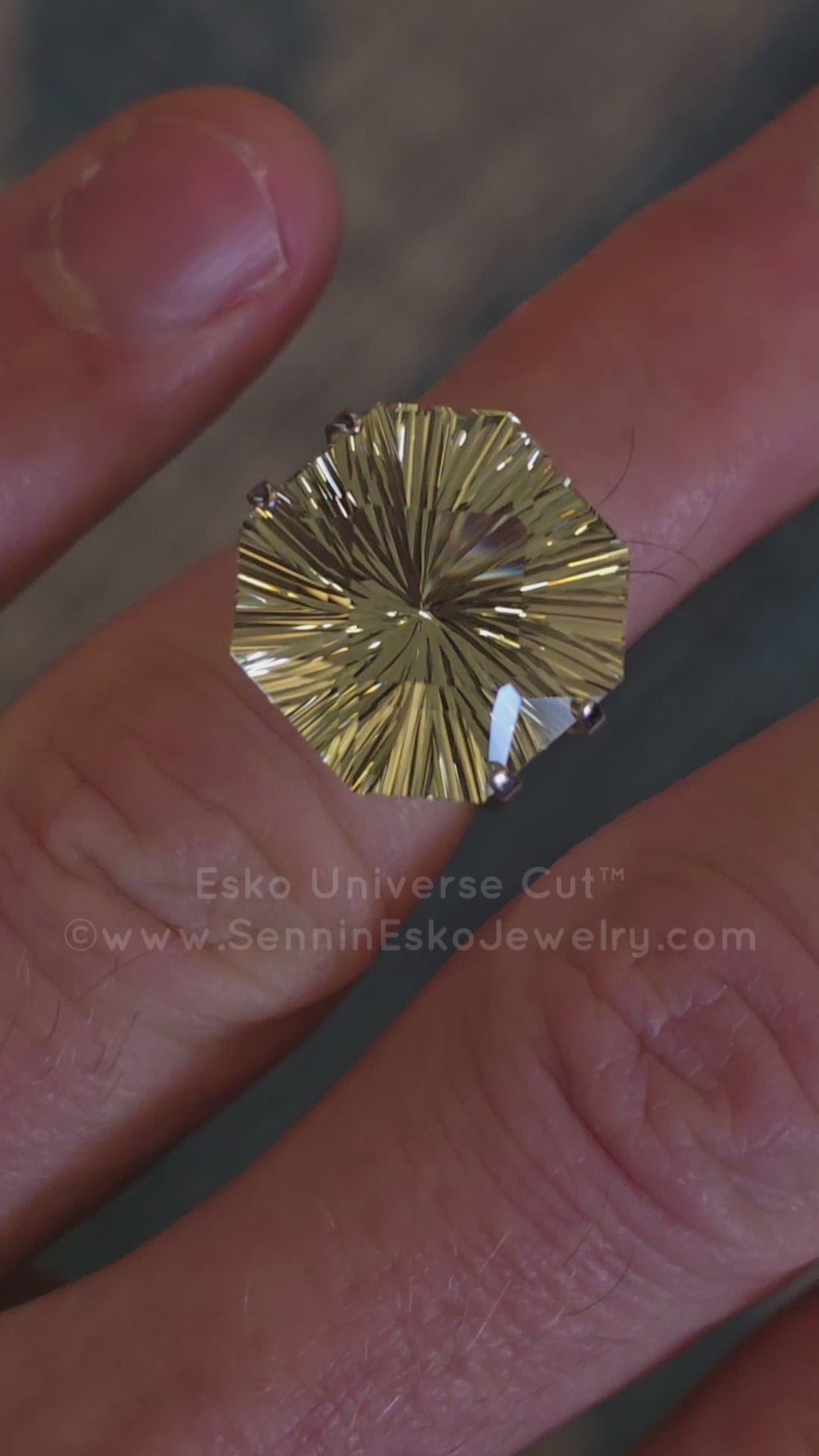 12.5 Carat Lime Heliodor Square Octagon - 15.2x16.2mm - Esko Universe Cut ™