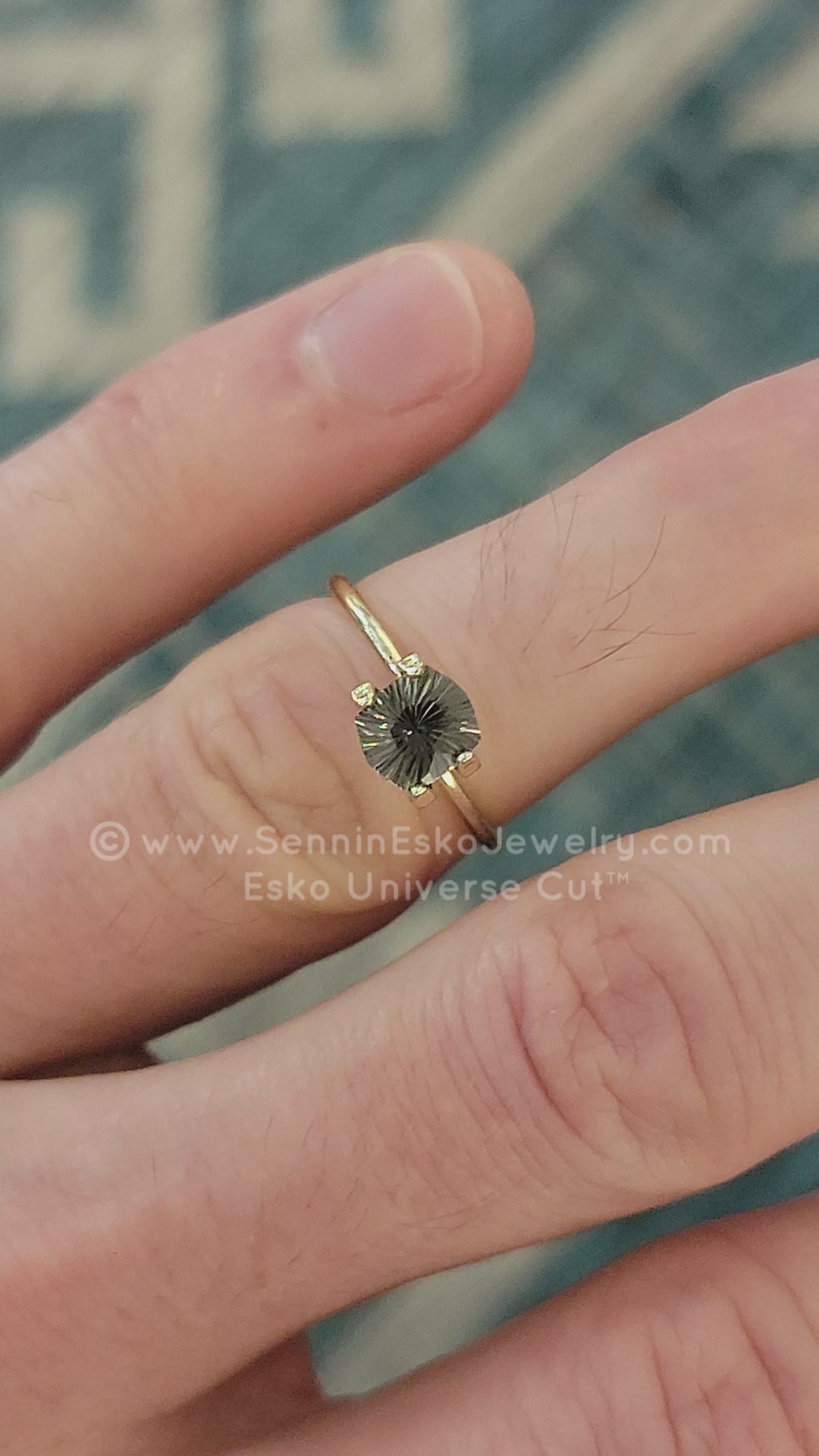 1.3 Carat Steely Green Sapphire Cushion - 6.8x5.9mm - Esko Universe Cut ™