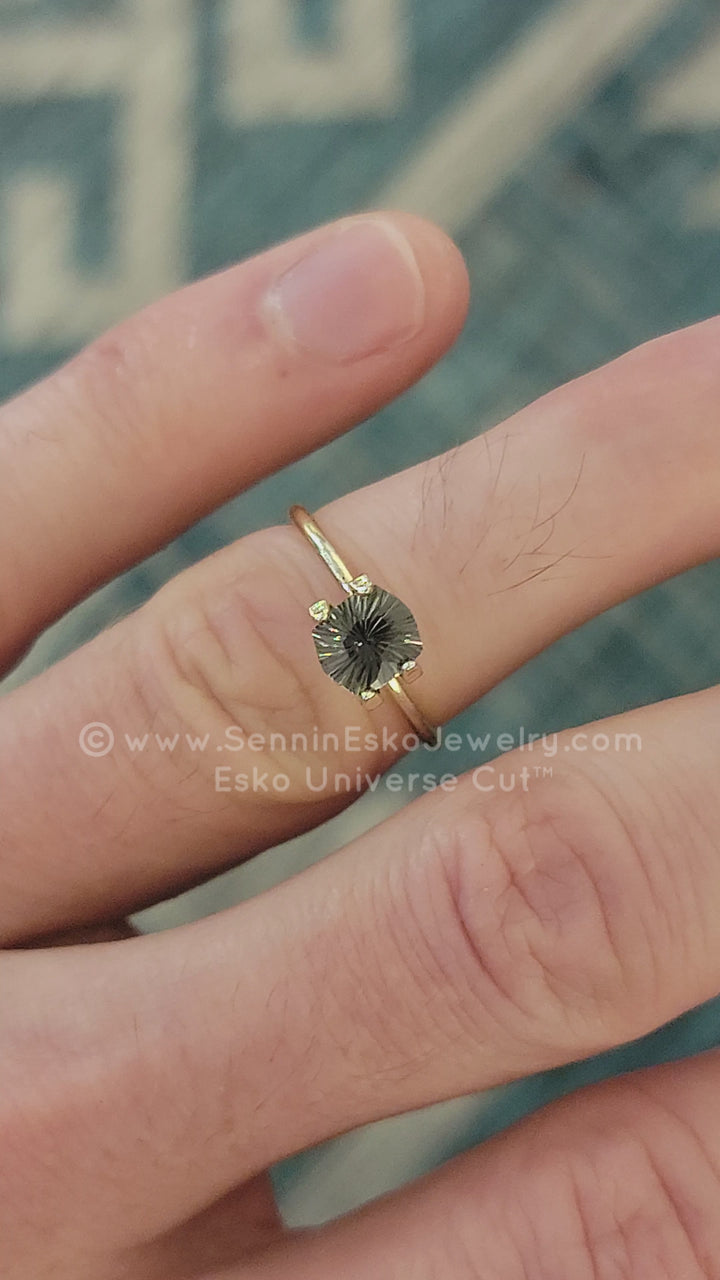 1.3 Carat Steely Green Sapphire Cushion - 6.8x5.9mm - Esko Universe Cut ™