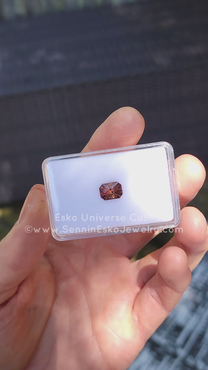 2.9 carat Sunset Tourmaline Rectangular Octagon - 9.7x7.3mm - Esko Universe Cut ™