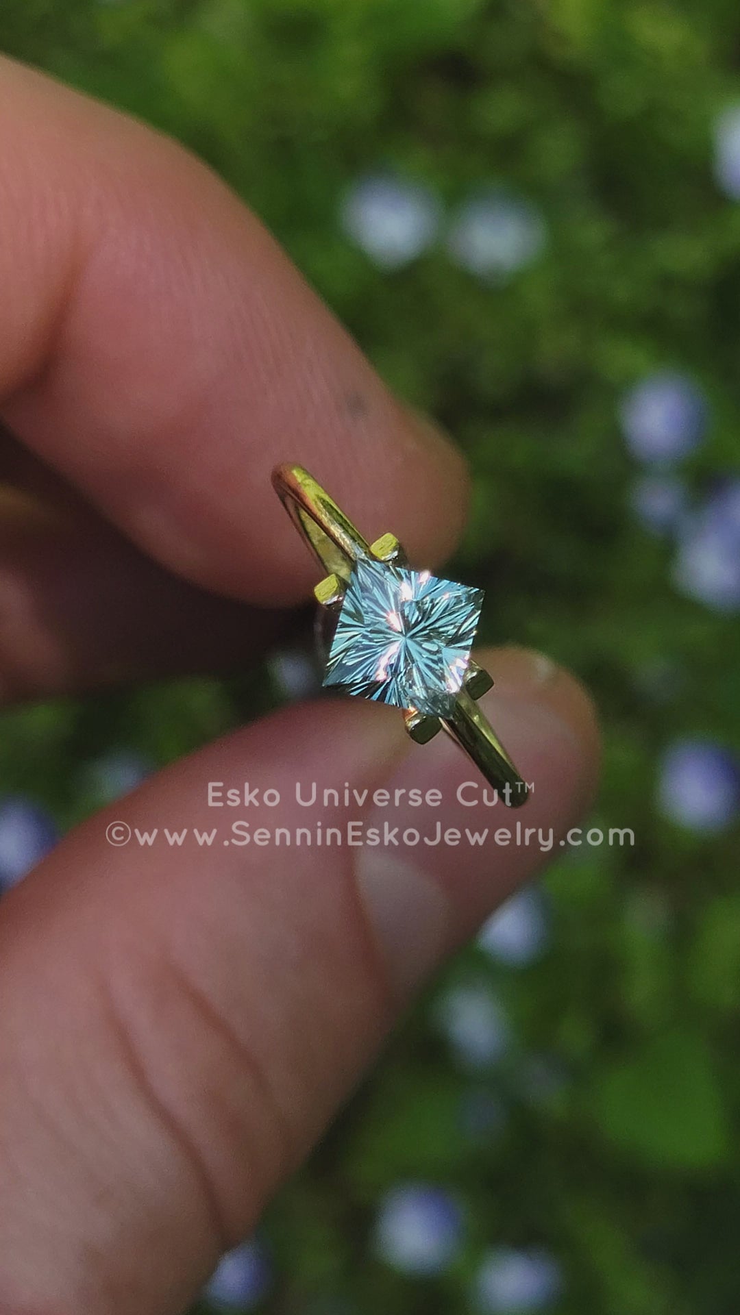 2 Carat Aqua Sapphire Princess Cut - 5.9x8.3mm - Esko Universe Cut ™