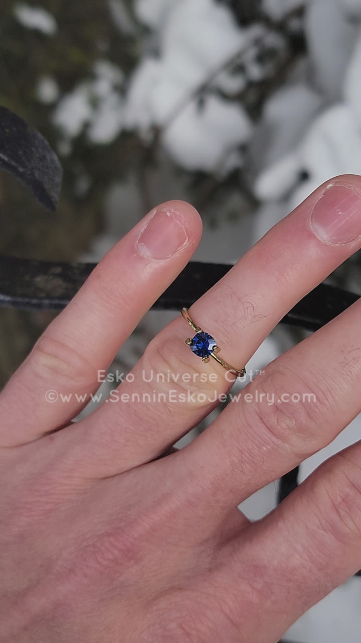 0.77 Carat Deep Blue Sapphire Square Cushion - 5x5.6mm - Esko Universe Cut ™