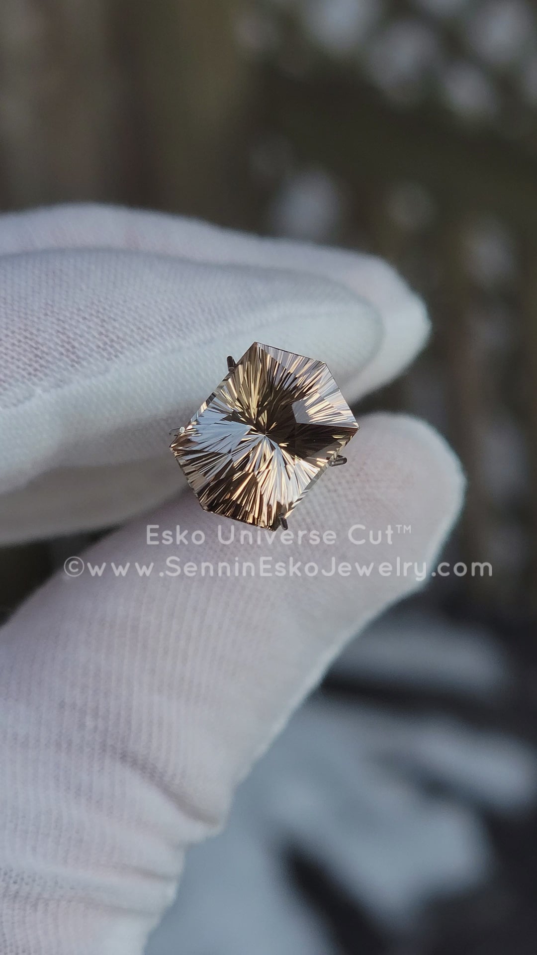 7 Carat Champagne Peach Tourmaline Hexagon - 13.9x9.9mm - Esko Universe Cut ™