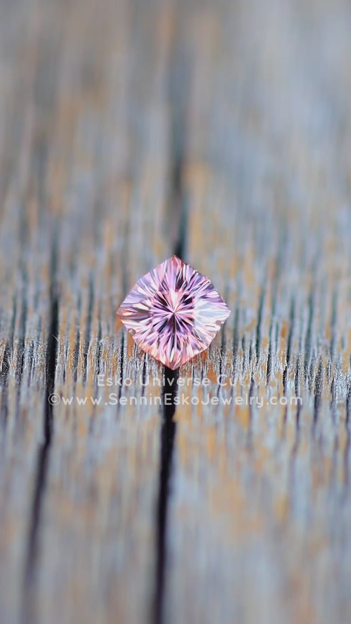 1.45 Carat Salmon Pink Garnet Cushion - 6.3x7.5mm - Esko Universe Cut ™