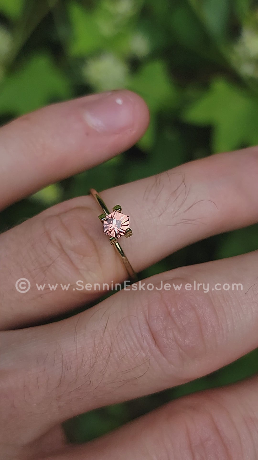 0.5 Carat Malaya Garnet Hexagon -  5.6x4.4mm - Fantasy Cut