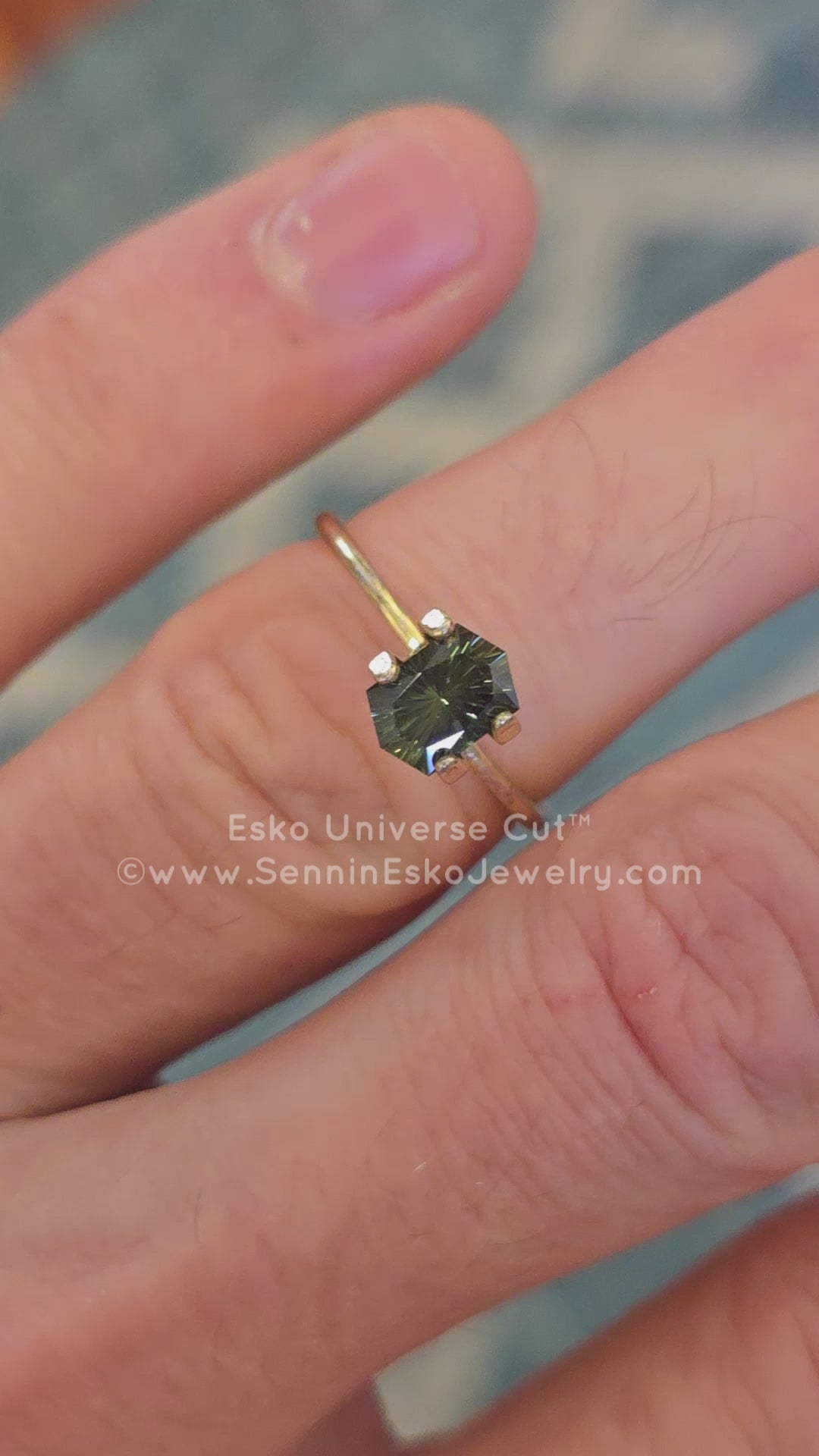 1.1 Carat Green Sapphire Hexagon - 7.2x4.9mm - Esko Universe Cut ™