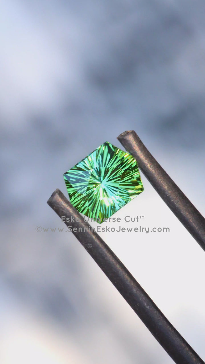 1.8 carat Minty Green Tourmaline Hexagon - 8.2x6.3mm - Esko Universe Cut ™