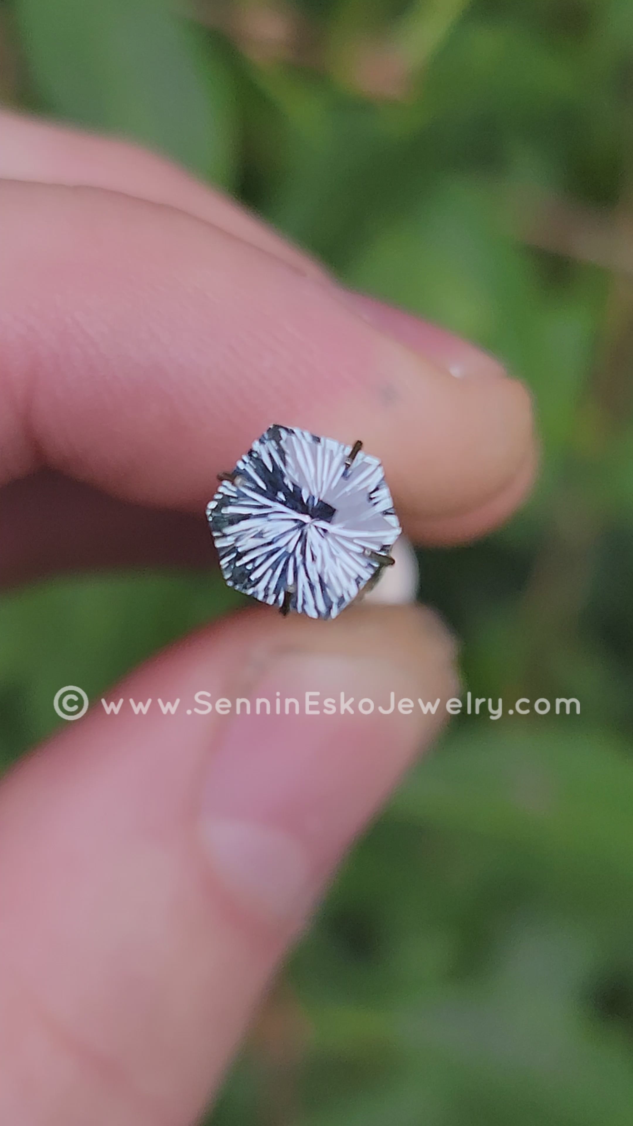 2ct Steely Teal Montana Sapphire Hexagon - 8.7x7.7mm - Galaxy Cut