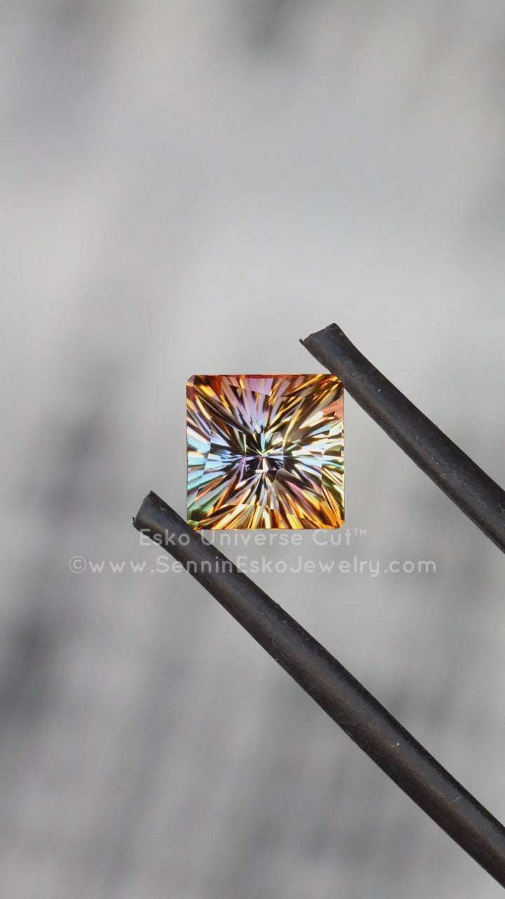 2.46 Carat Bi Color Tourmaline - 7.1x9.7mm - Esko Universe Cut ™
