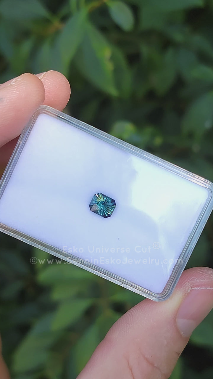 1.47 Carat Sultry Green/Blue Sapphire Octagon - 6.9x5.8mm - Esko Universe Cut ®