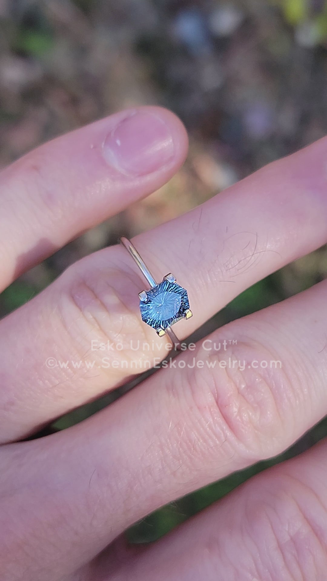 1.5 Carat Blue/Green Sapphire Hexagonal Cushion - 7.5x5.9mm - Esko Universe Cut ™