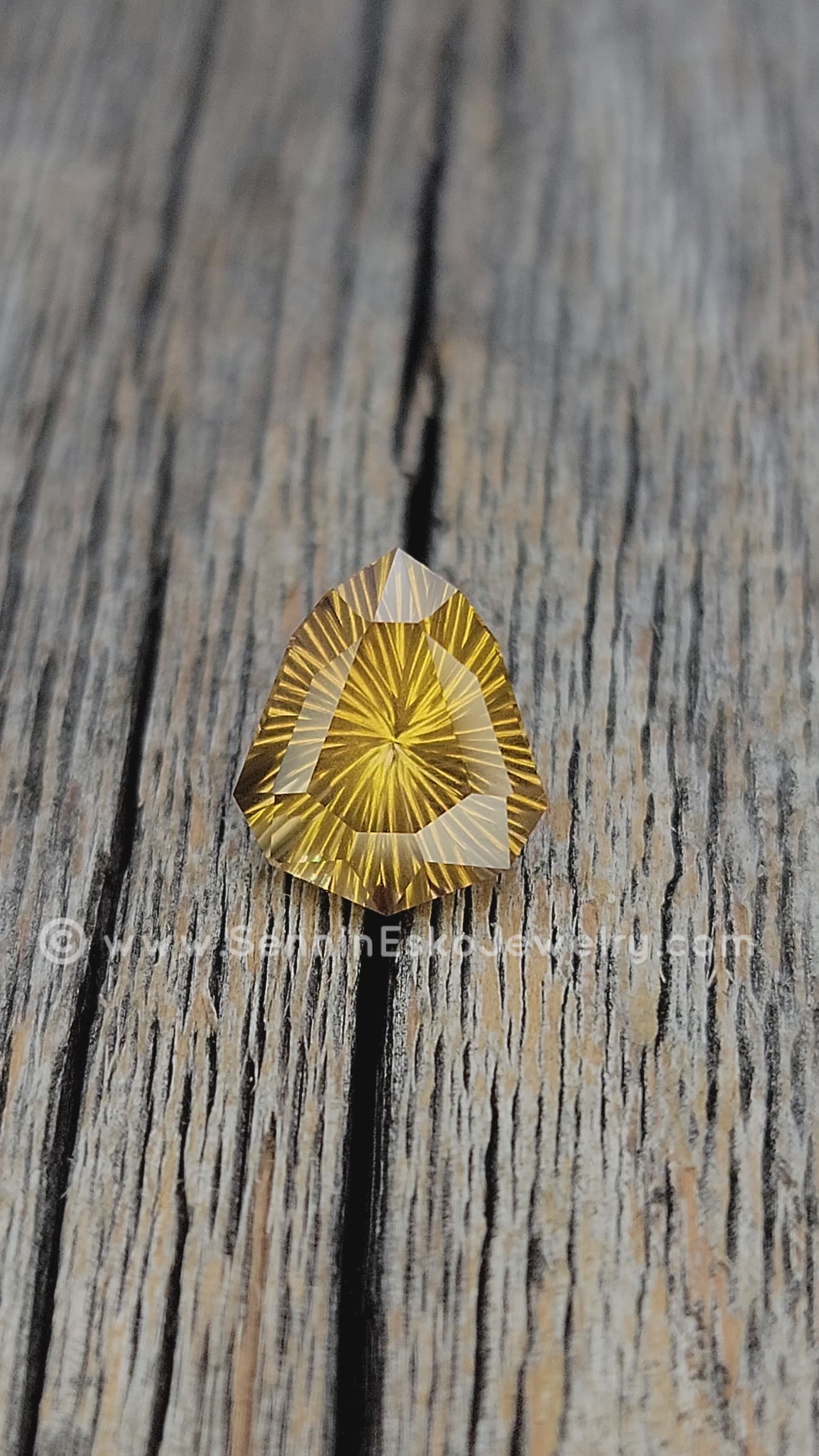 3.2 Carat Yellow Sapphire Shield - 10.4x8.8mm - Galaxy Cut