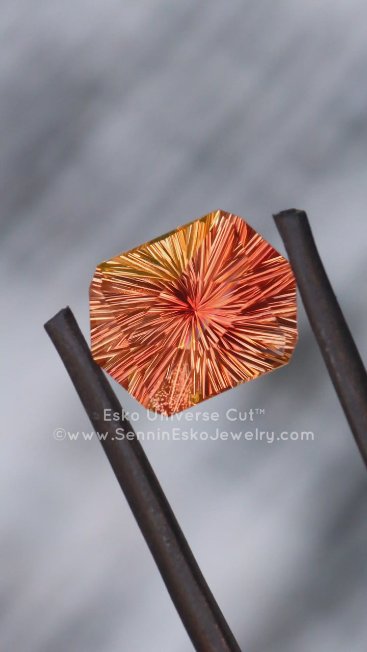 5.6 Carat Orange Oregon Sunstone Hexagonal Cushion - 13x9.8mm - Esko Universe Cut ™