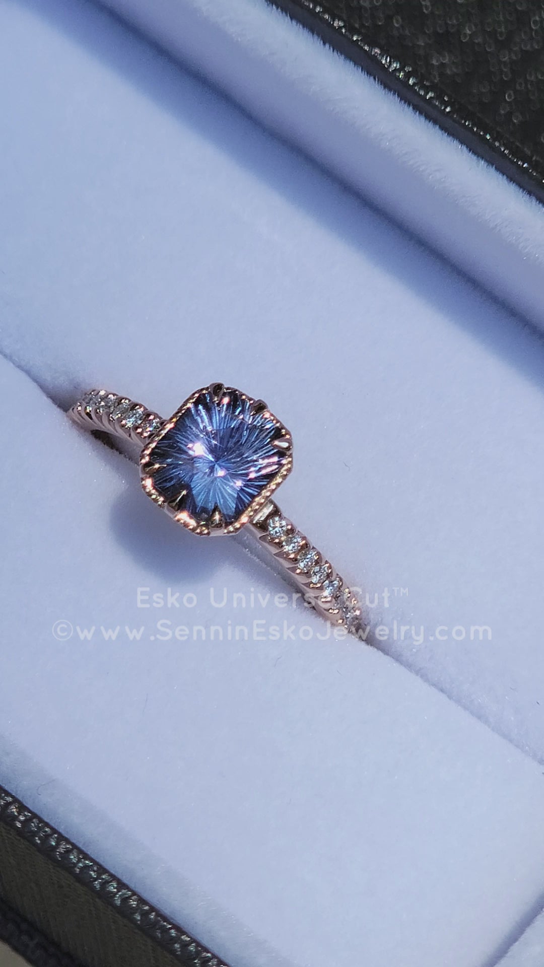READY TO SHIP 1.5 Carat Violet Sapphire Octagon Rose Gold Ring - Size 6.5