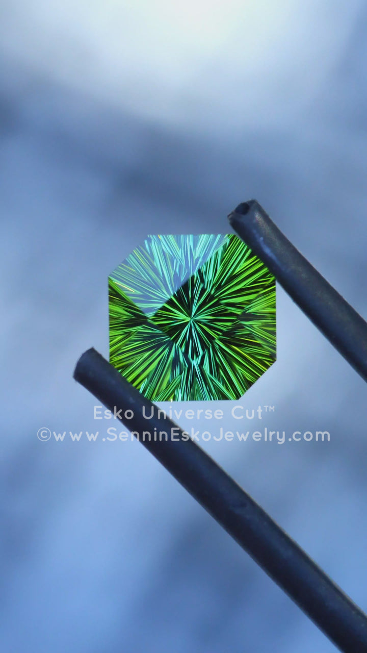 2.8 carat Mint/Olive Green Tourmaline Square Octagon - 8.1x8.7mm - Esko Universe Cut ™