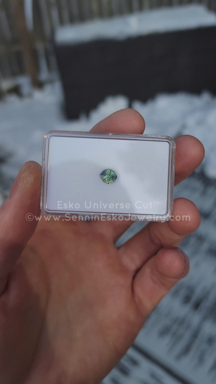 1.3 Carat Parti Sapphire Do-Decagon - 7.5x6.8mm - Esko Universe Cut ™