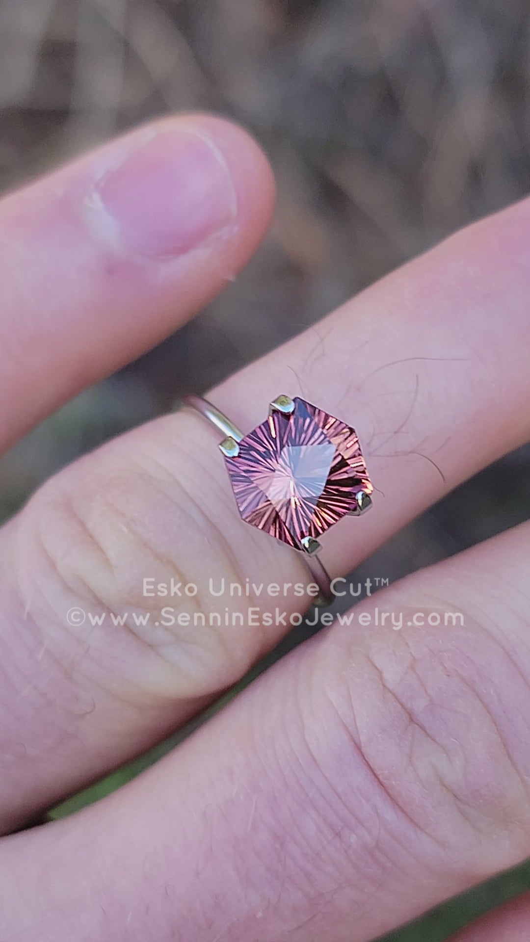 3.4 Carat Pink/Orange Tourmaline Hexagon - 9.5x8.1mm - Esko Universe Cut ™