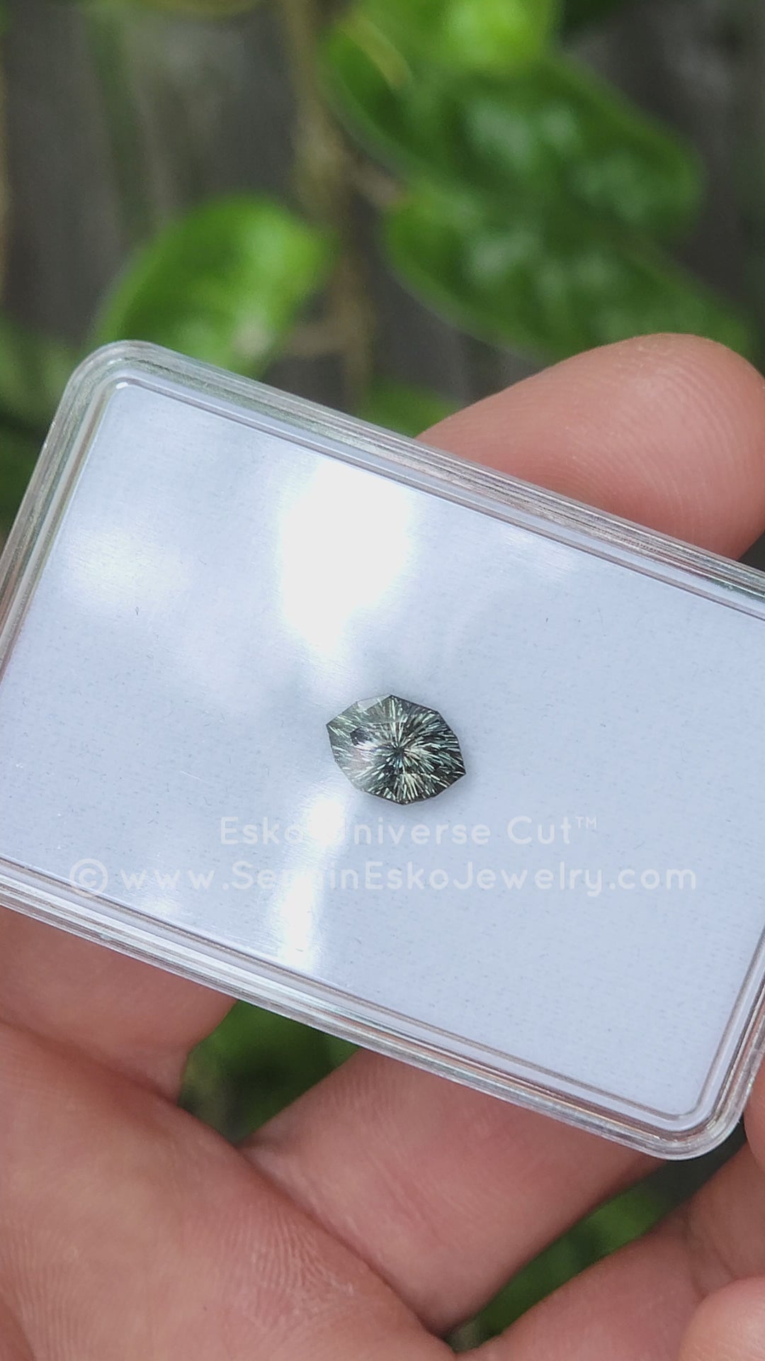 2.22 Carat Steely Green Sapphire Marquise Hexagon - 9.4x6.3mm - Esko Universe Cut ™