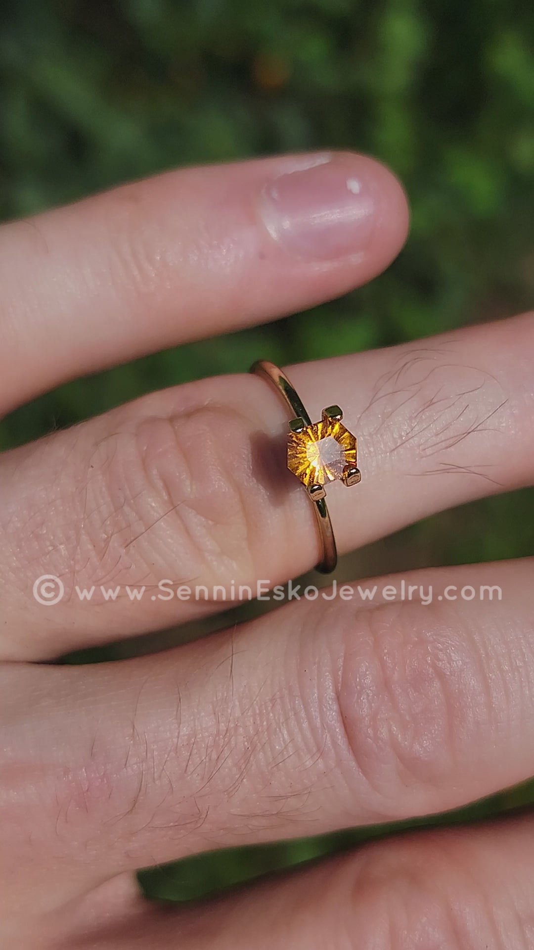 0.89 Carat Spessartite Garnet Hexagon - Fantasy Cut