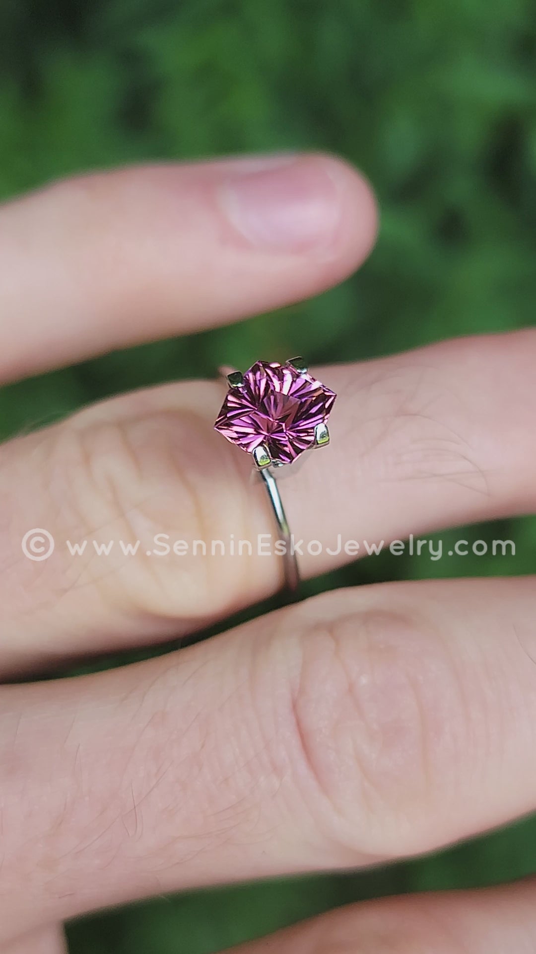 1.9 Carat Bright Pink Tourmaline Octagon -  9.1x7.8mm - Galaxy Cut