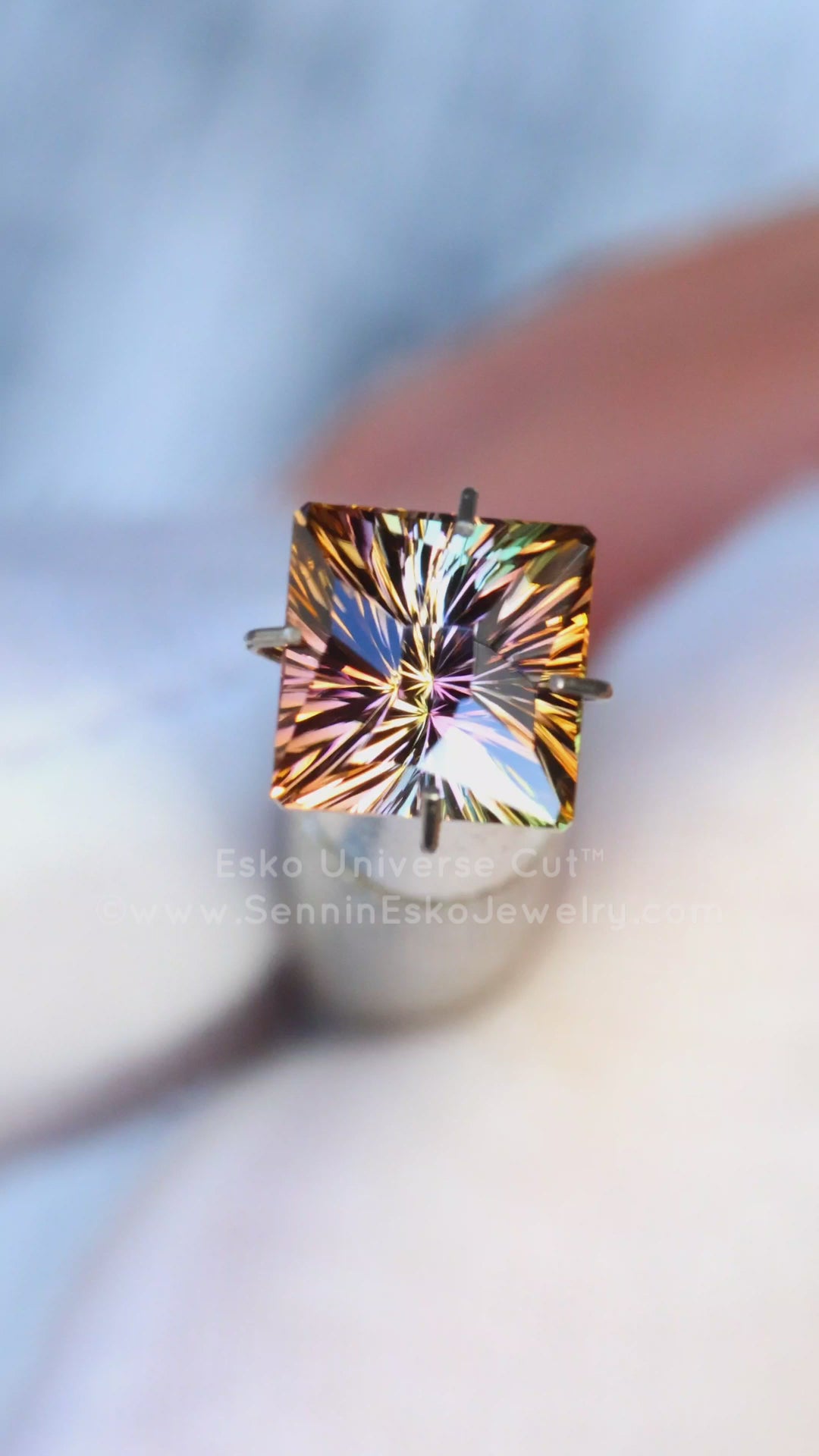 2.46 Carat Bi Color Tourmaline - 7.1x9.7mm - Esko Universe Cut ™
