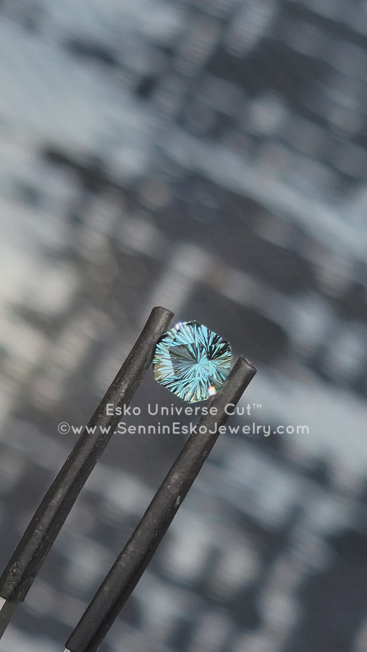 1.3 carat Mint Blue Tourmaline Hexagonal Cushion - 7x6mm - Esko Universe Cut ™
