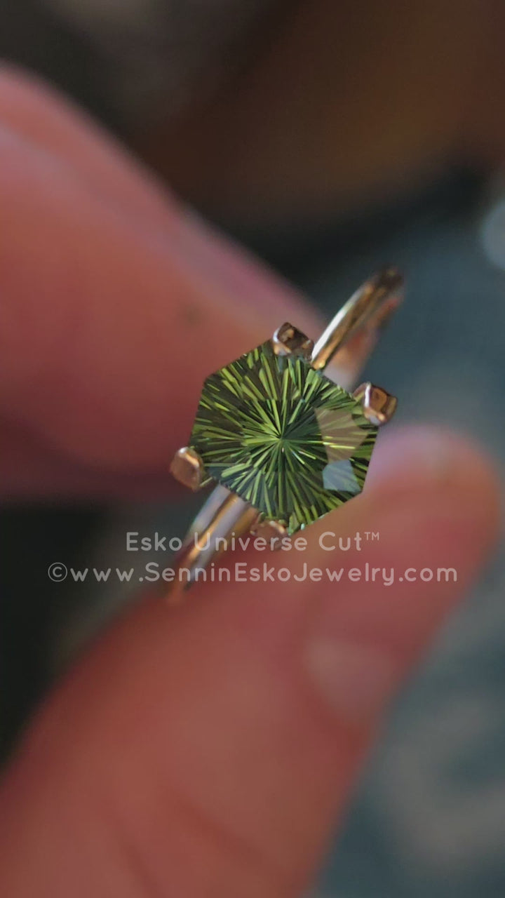 1.8 carat Minty Green Tourmaline Hexagon - 8.2x6.3mm - Esko Universe Cut ™ Indoor Video