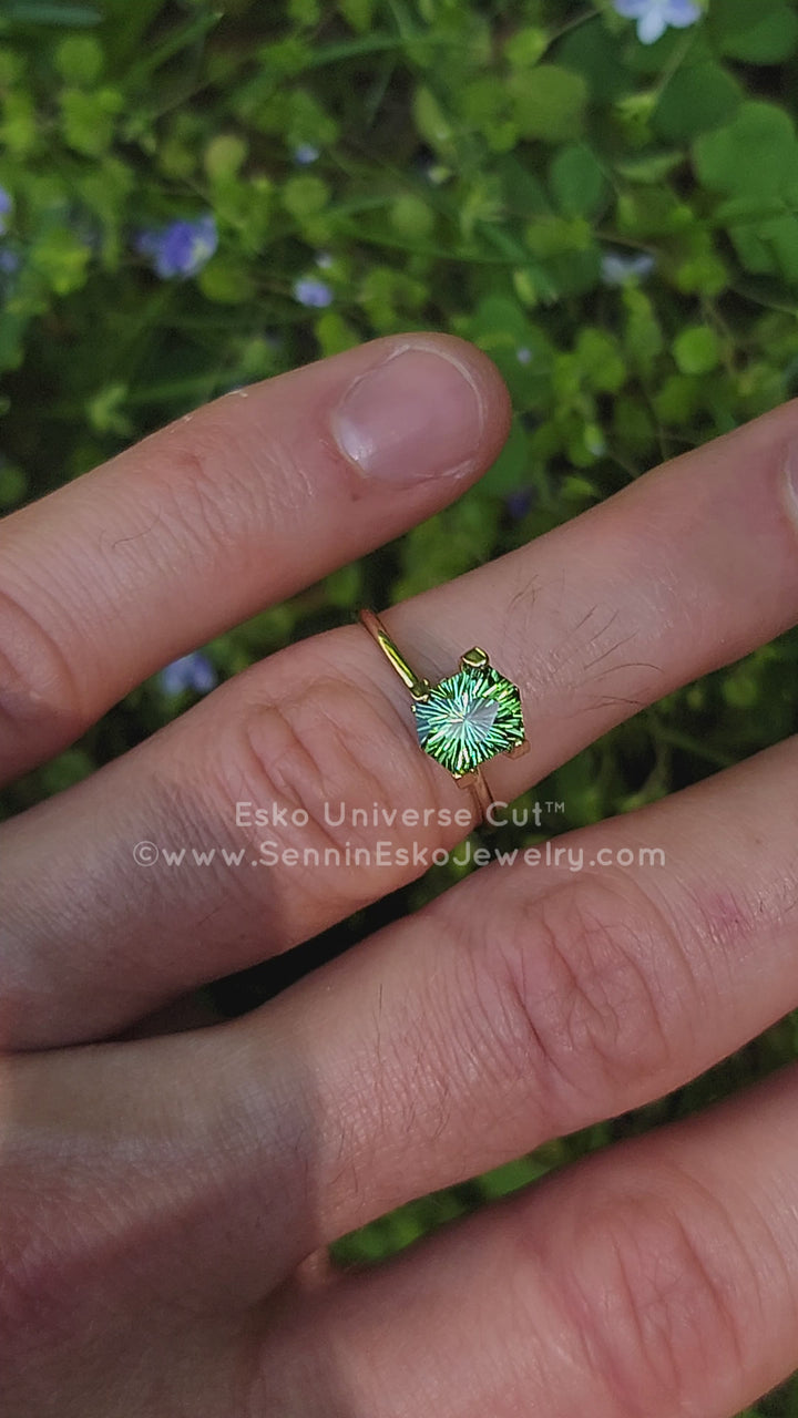 1.8 carat Minty Green Tourmaline Hexagon - 8.2x6.3mm - Esko Universe Cut ™