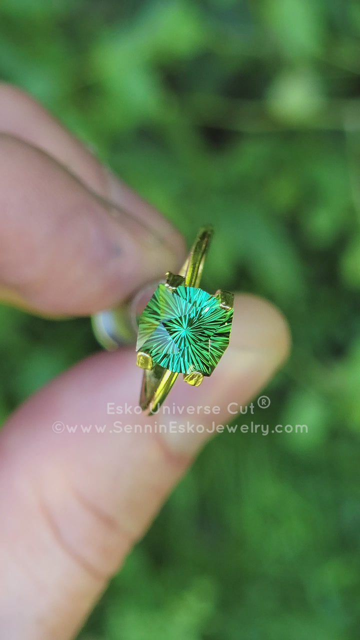 2.4 carat Pine Green Tourmaline Octagon - 8.1x7.7mm - Esko Universe Cut ™
