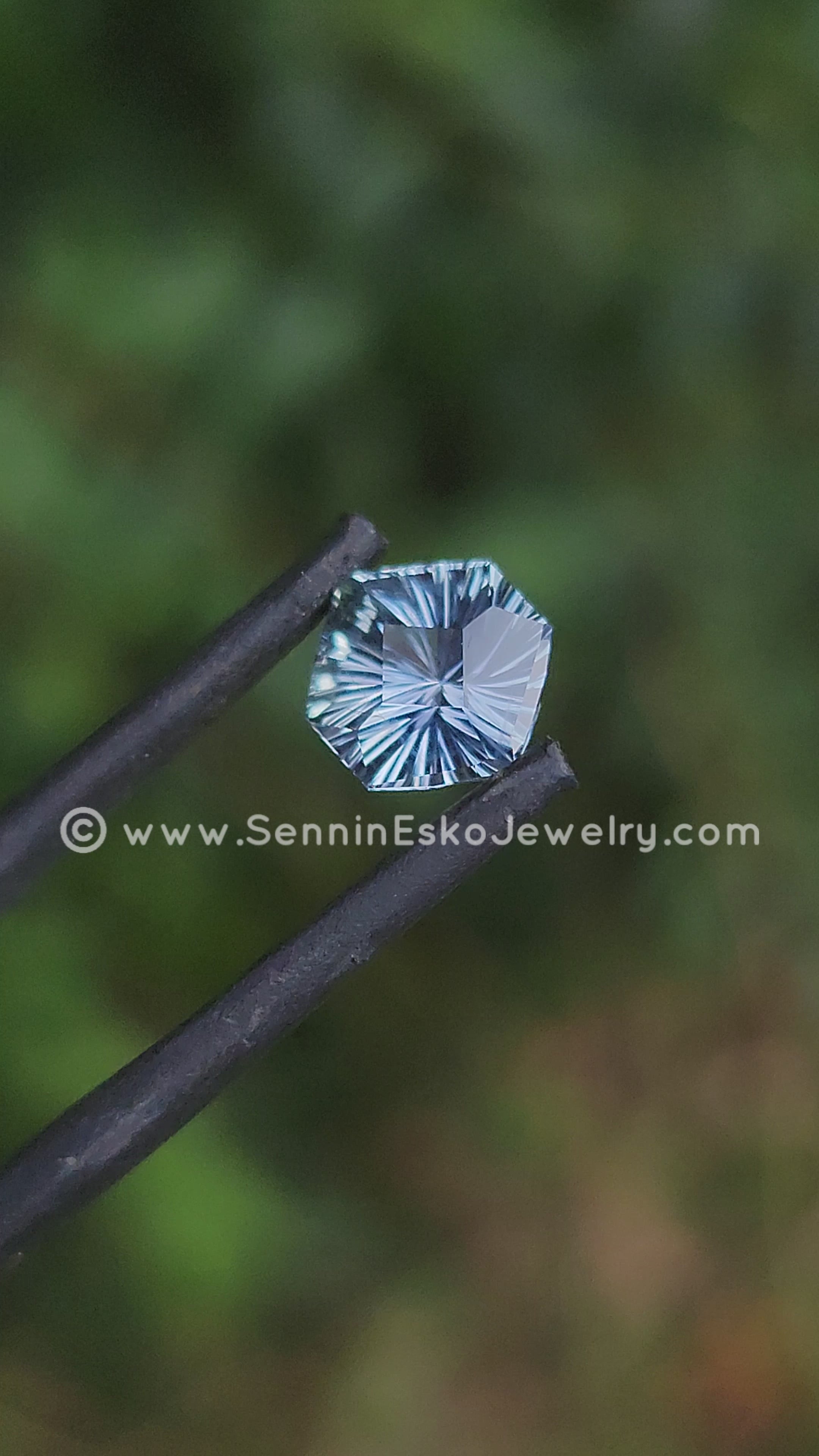 2ct Steely Teal Montana Sapphire Hexagon - 8.7x7.7mm - Galaxy Cut