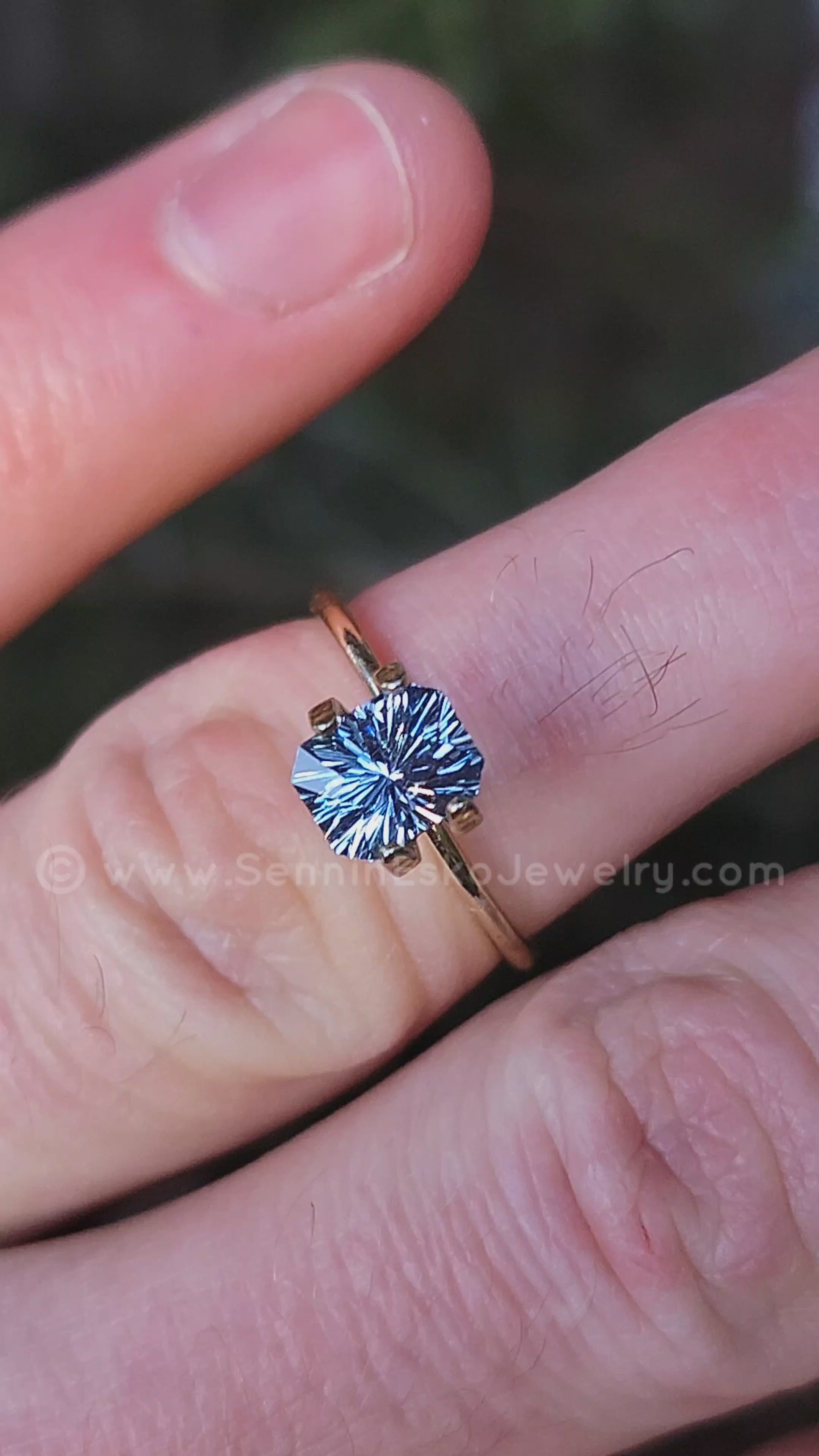 1.6 Carat Icy Blue Sapphire Octagon - 7x5.6mm - Esko Universe Cut