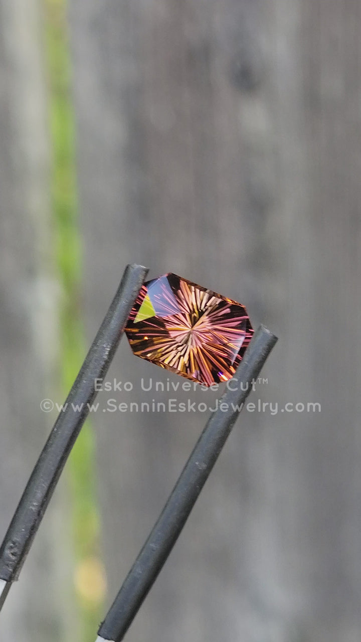 2.9 carat Sunset Tourmaline Rectangular Octagon - 9.7x7.3mm - Esko Universe Cut ™