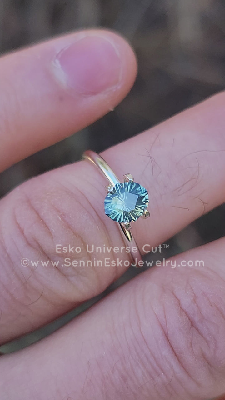 1.2 Carat Yellow/Green Opalescent Sapphire - 6.7x5.8mm - Esko Universe Cut ™