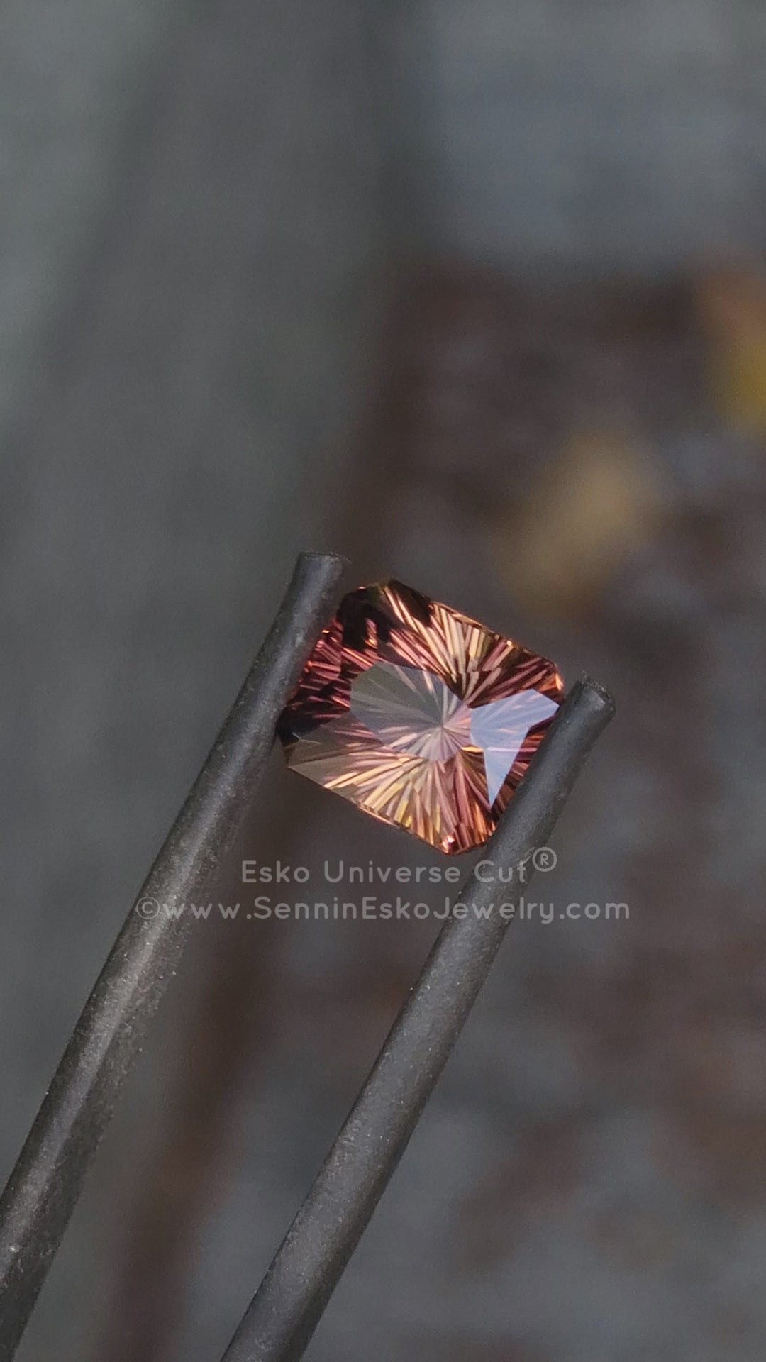 3.7 carat Sunset Tourmaline Rectangular Octagon - 9.6x8mm - Esko Universe Cut ®