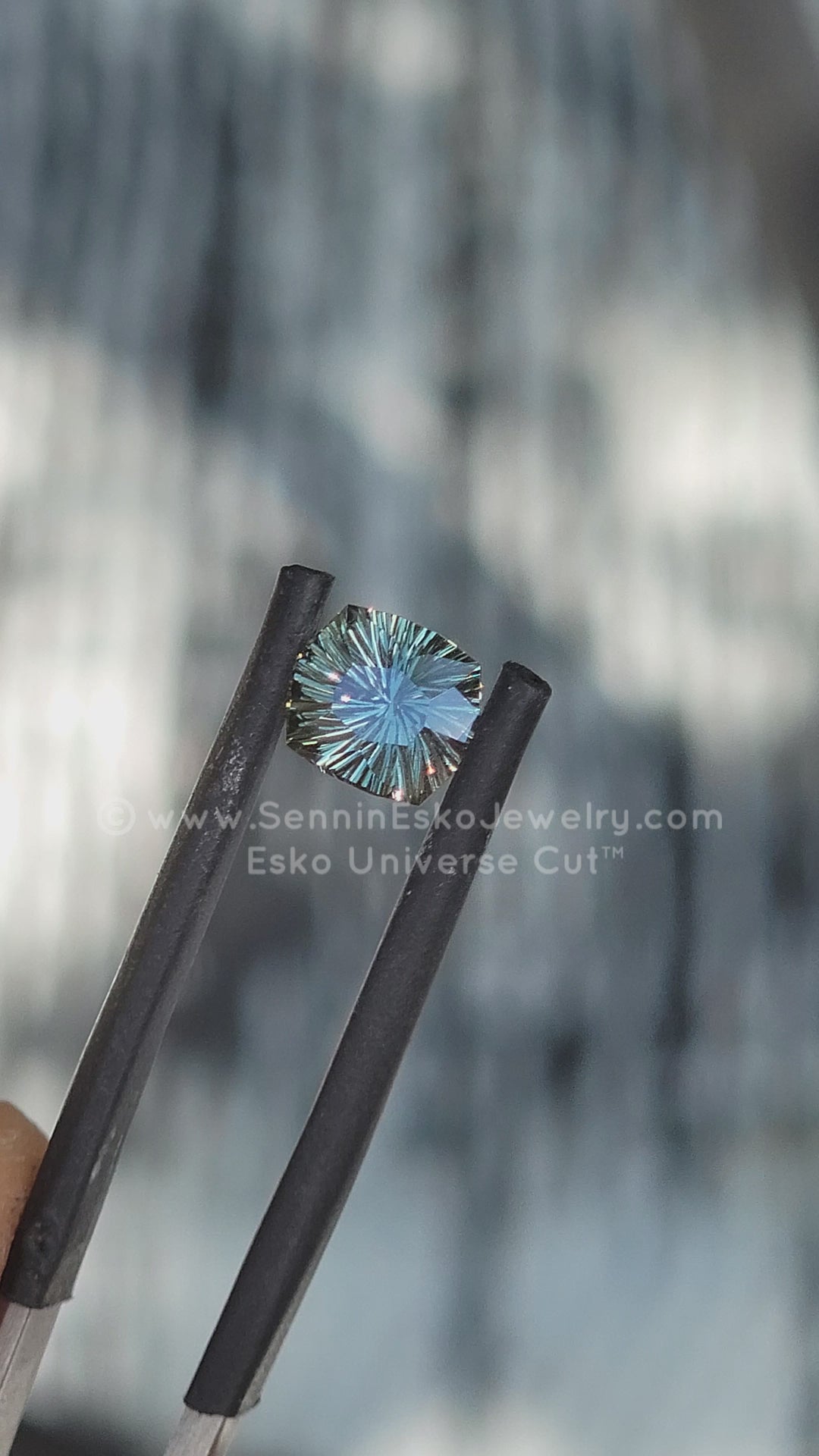 1.3 Carat Steely Green Sapphire Cushion - 6.8x5.9mm - Esko Universe Cut ™