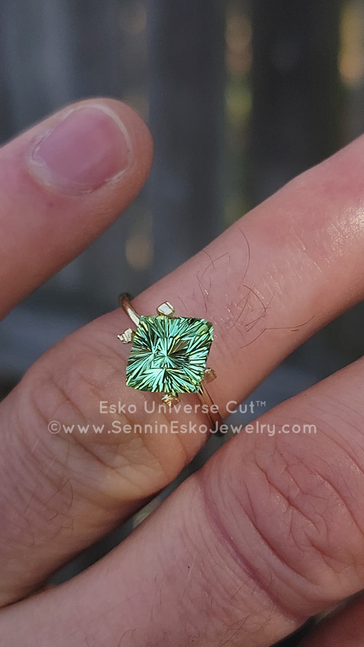 3.33 carat Light Green Tourmaline Octagon - 10.7x9.5mm - Esko Universe Cut ™