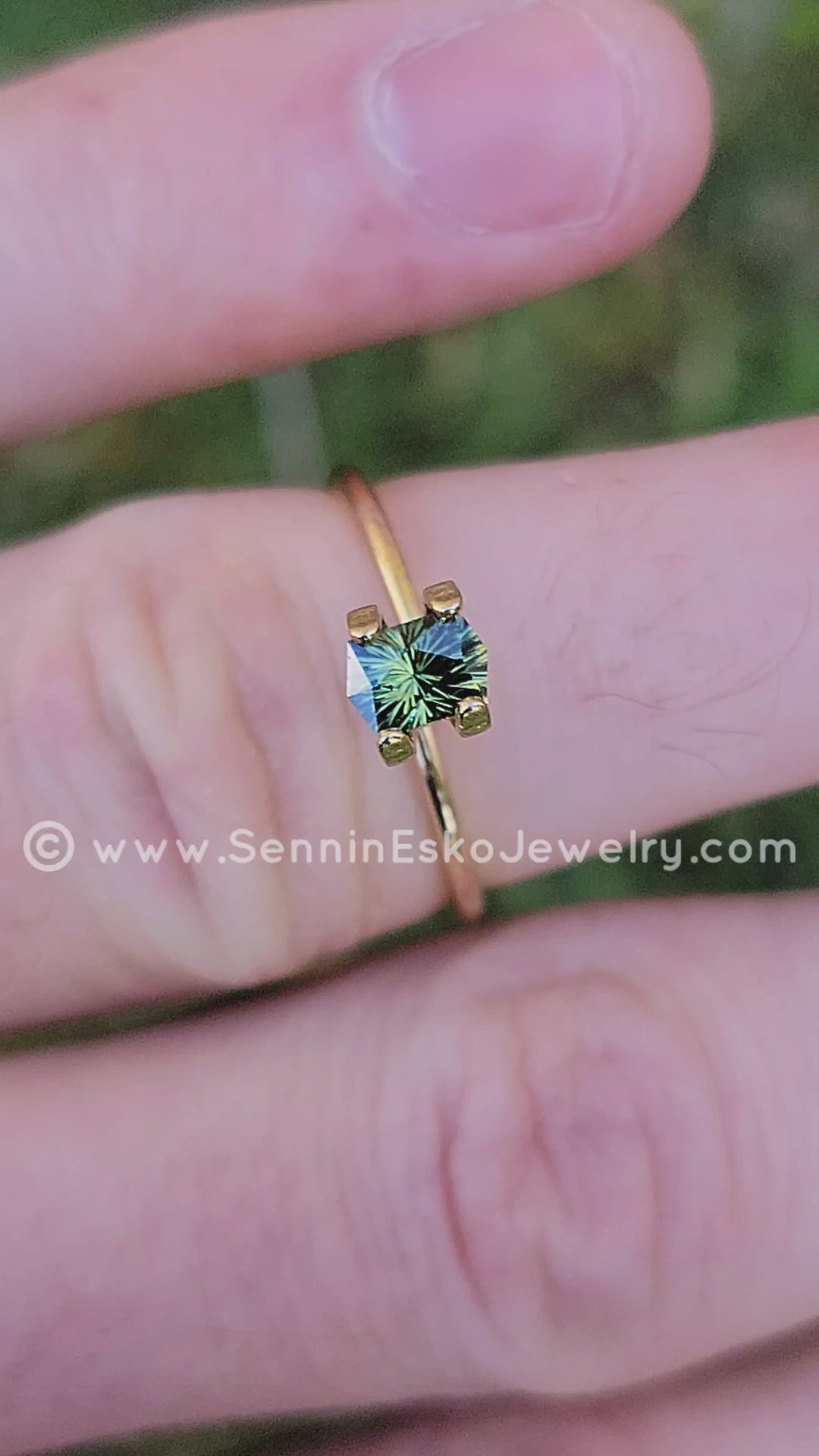 0.7 Carat Spring Green Sapphire Hexagon - 5.3x3.9mm - Galaxy Cut