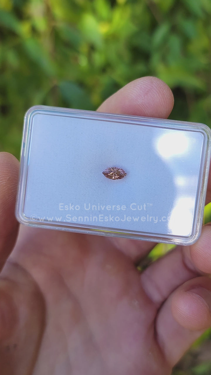 0.75 Carat Peachy Pink Tourmaline Marquise - 7.4x3.9mm - Esko Universe Cut ™