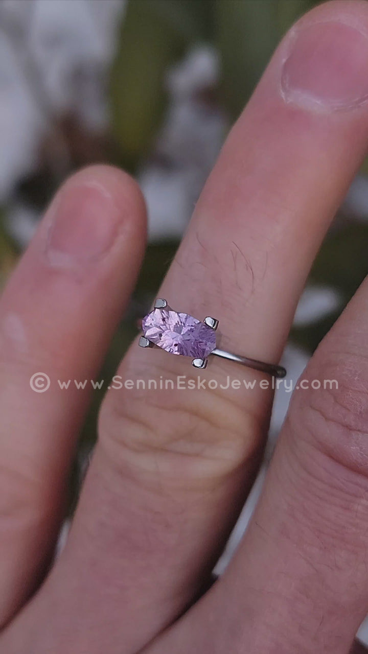 0.99 Carat Purple Sapphire Long Octagon - 8.7x4.7mm - Esko Placid Cut ™