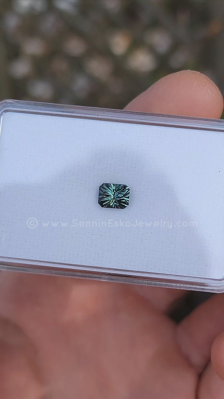 1.47 Carat Teal/Green Sapphire Octagon  -  6.6x5.3mm - Esko Universe Cut ™