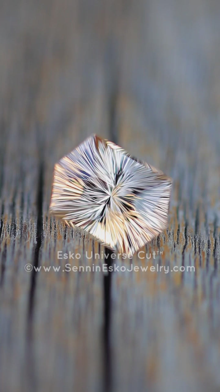 7 Carat Champagne Peach Tourmaline Hexagon - 13.9x9.9mm - Esko Universe Cut ™