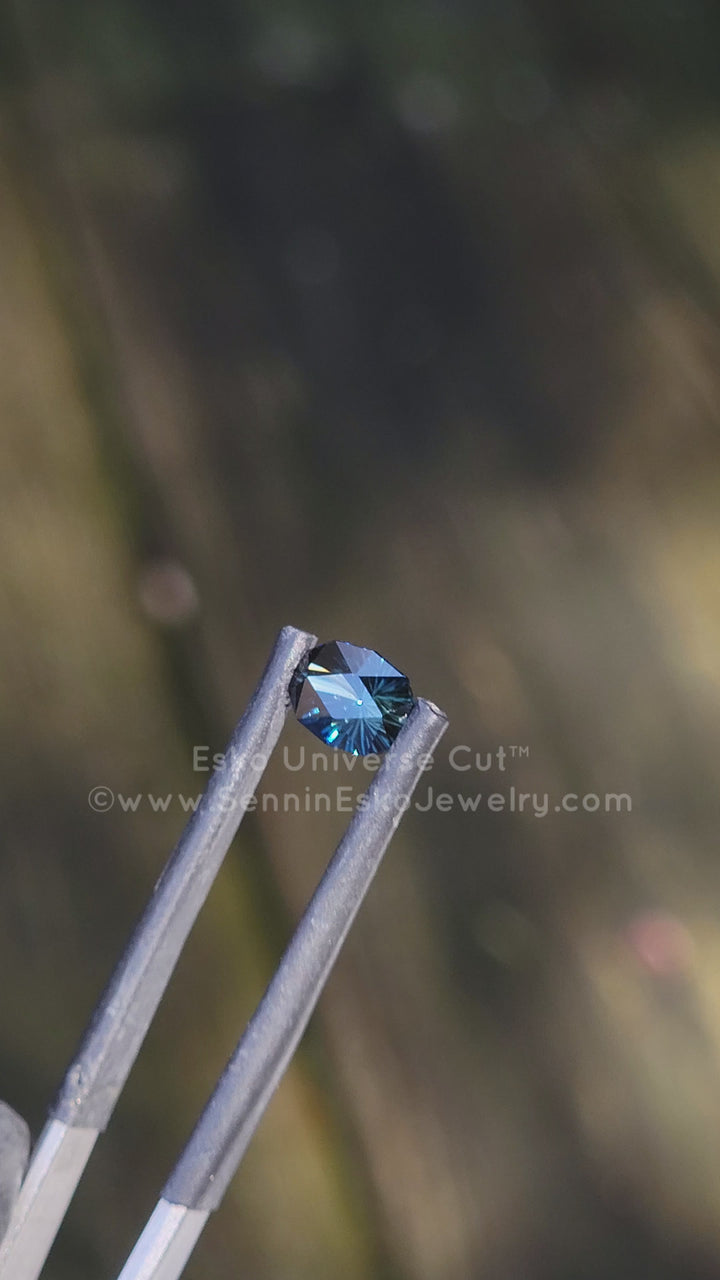 1.1 Carat Deep Blue Green Sapphire Oval - 6.8x5.2mm - Esko Universe Cut ™