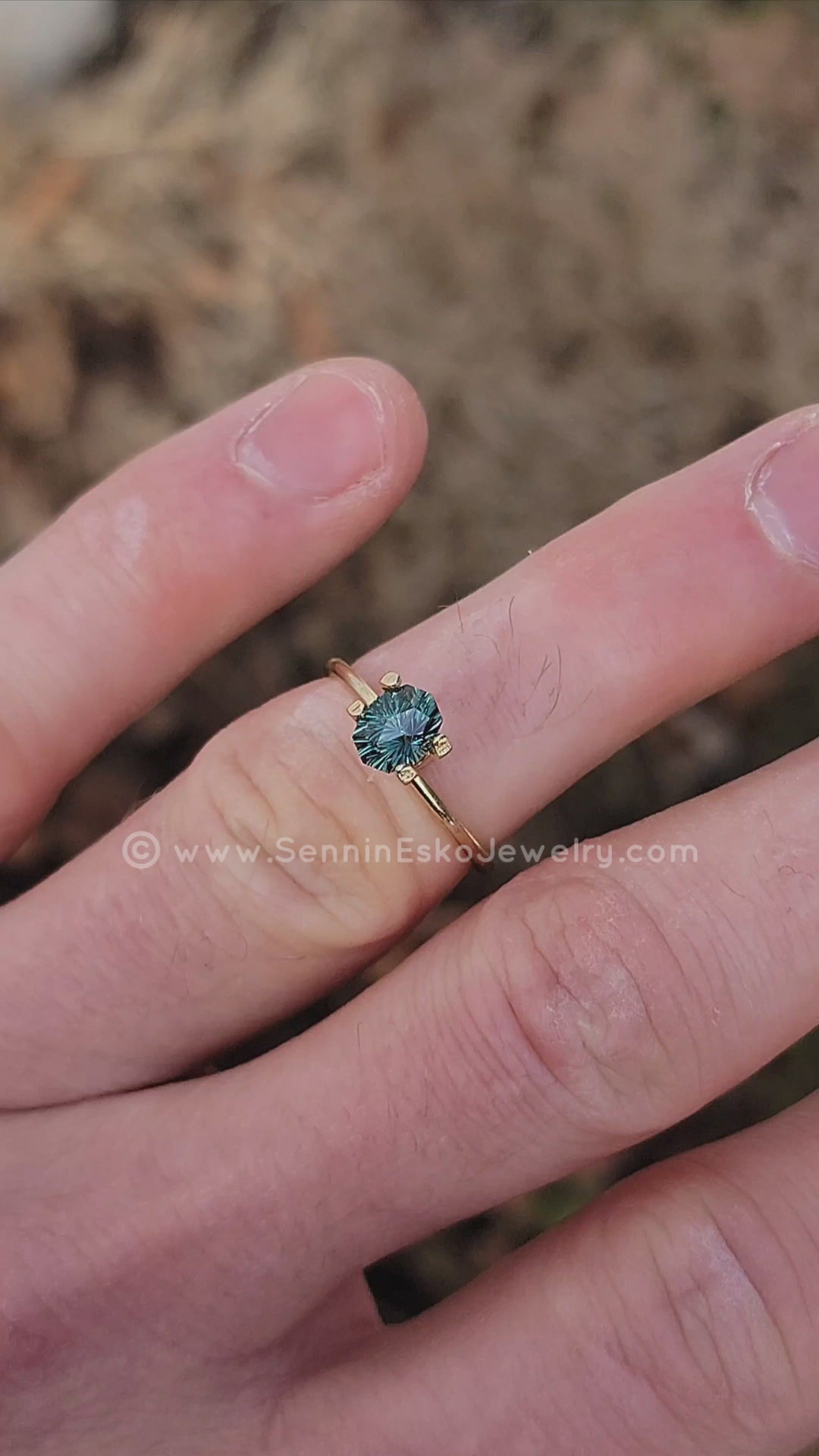 1.2 Carat Teal Sapphire Decagon - 6.9x5.2mm - Esko Universe Cut ™