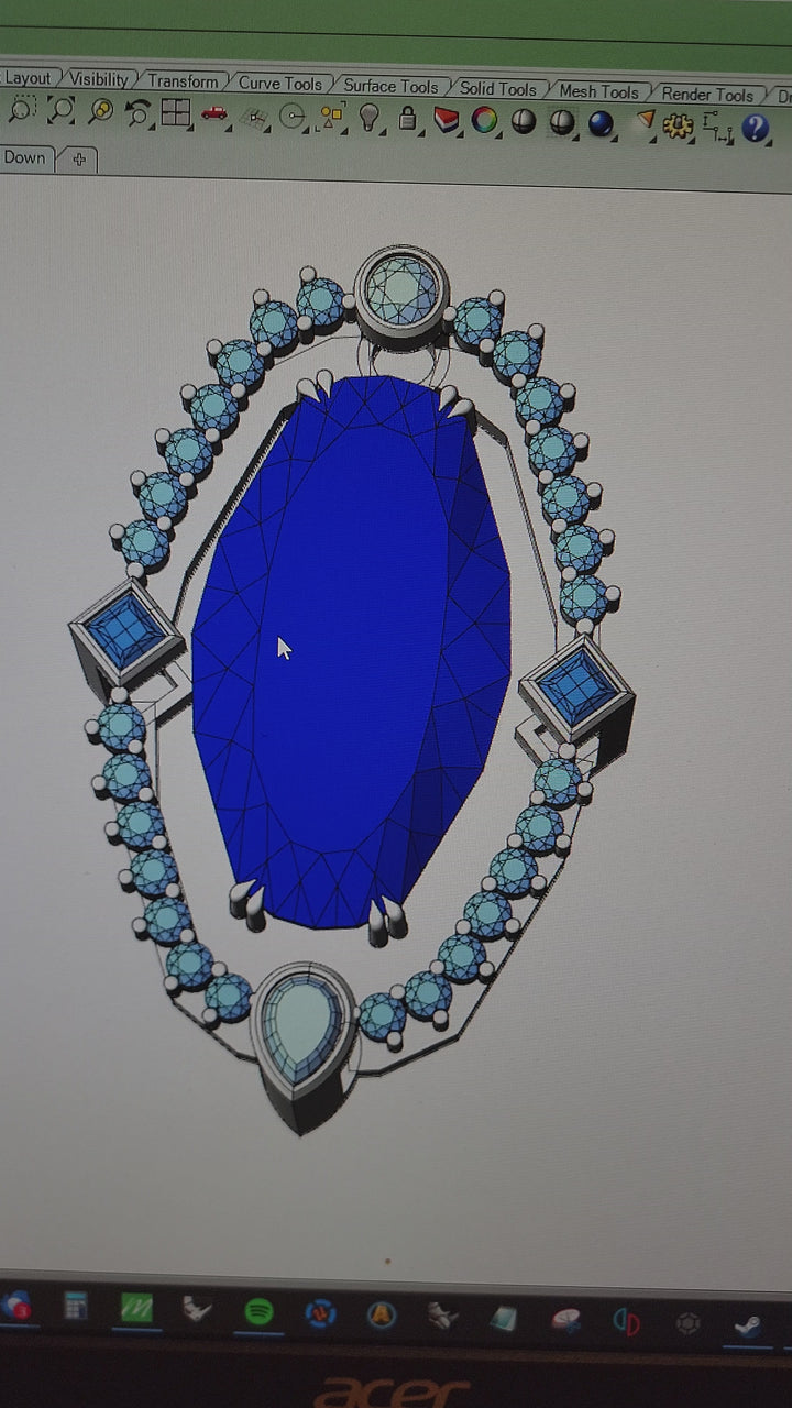 Private Listing - Custom Faceting for 120 carat Tanzanite Gem Rough