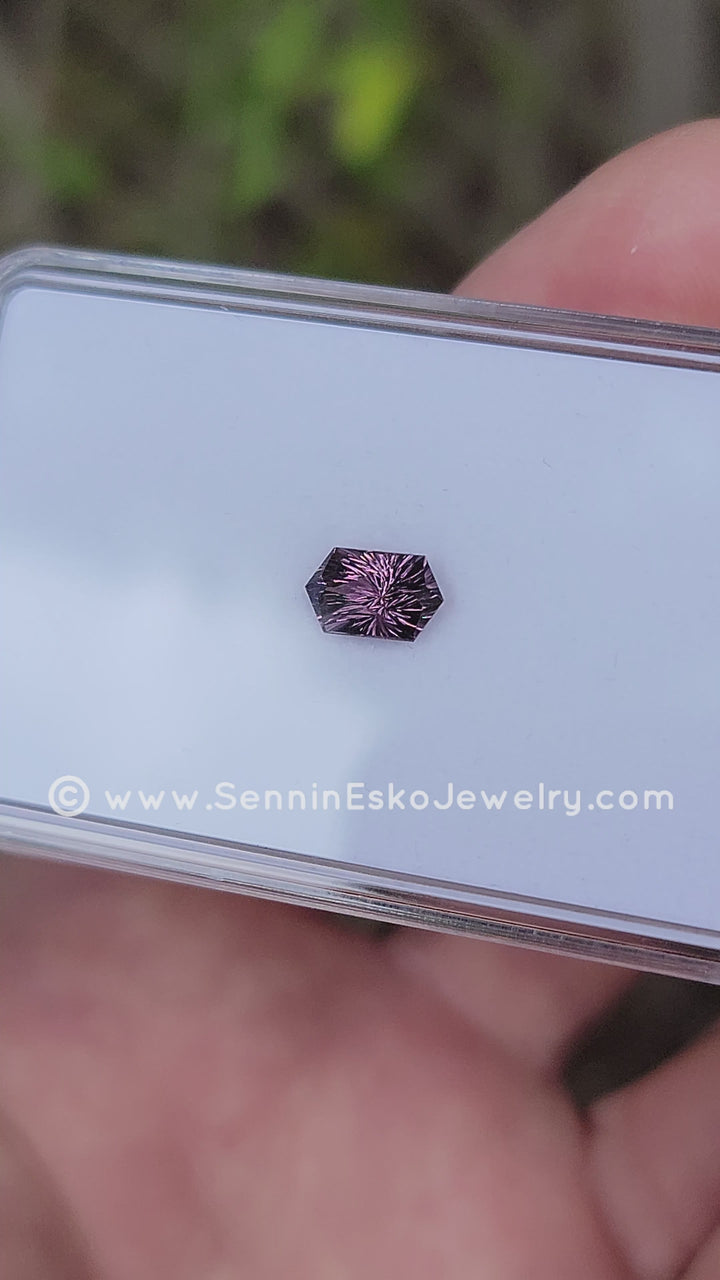 1.4 Carat Lilac Spinel Hexagon - 8.4x5.2mm, Fantasy Cut