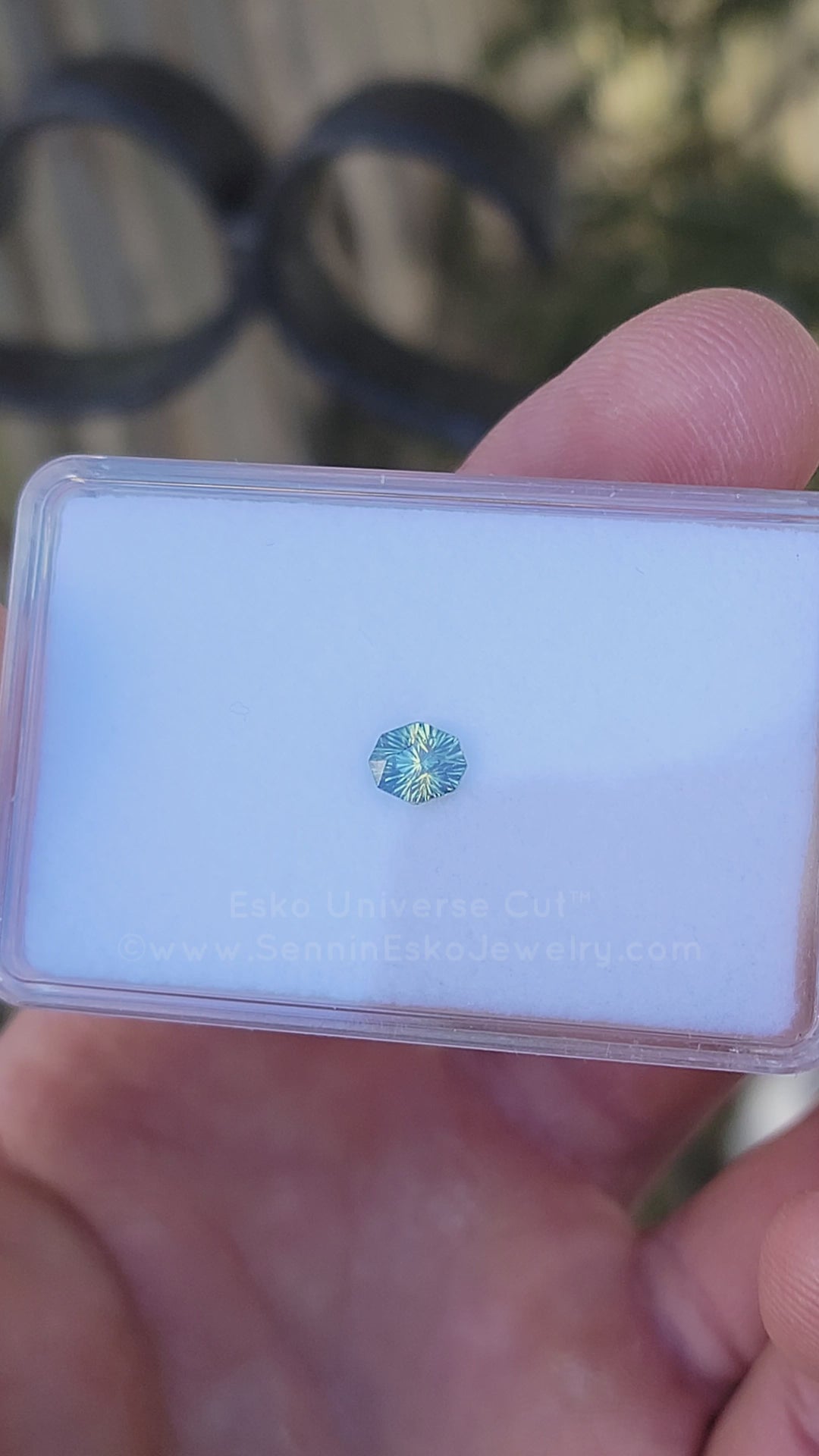 1.2 Carat Yellow/Green Striped Parti Sapphire - 6.5x5.4mm - Esko Universe Cut ™